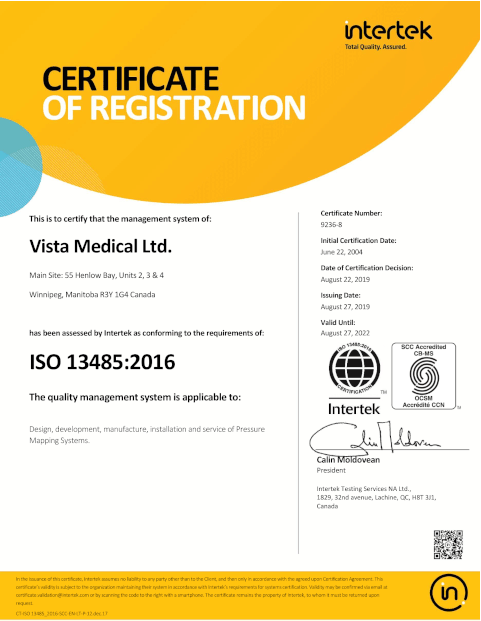 Vista Medical ISO Intertek